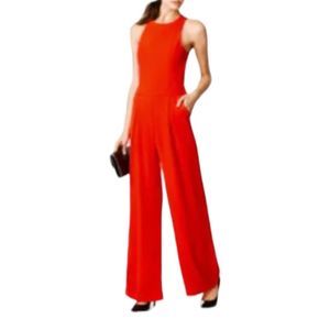 Trina Turk Pamela Jumpsuit Size 4 Red Sleeveless, Pockets